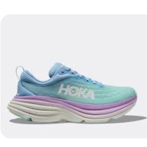 Hoka Bondi 8 Tan and Cream Sneakers